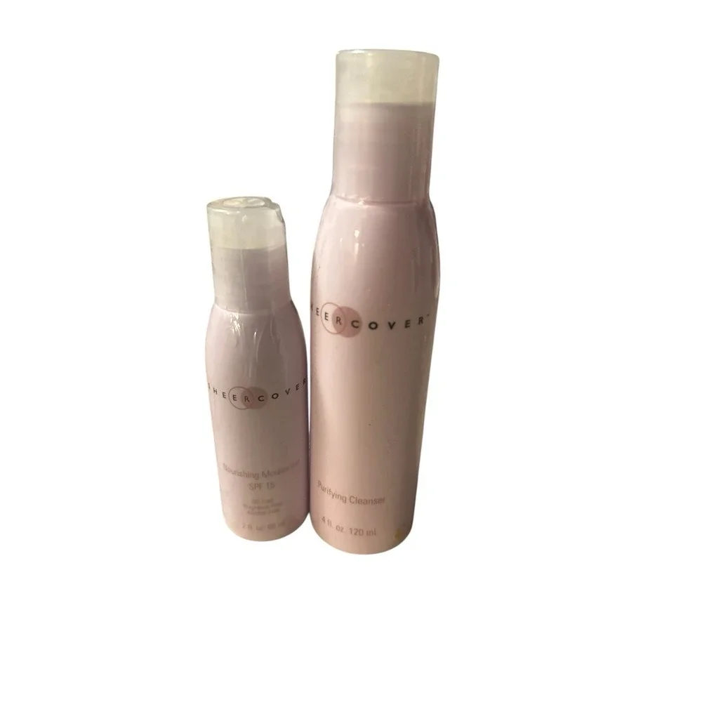 Sheer Cover Lot of 2 PURIFYING CLEANSER 4oz & 2oz‎ Moisturizer NOS Expired